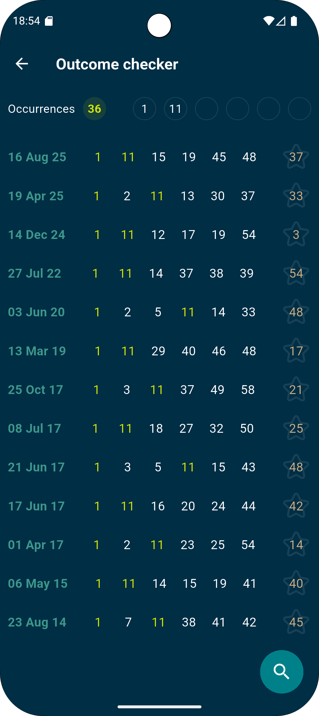 Outcome Checker screen
